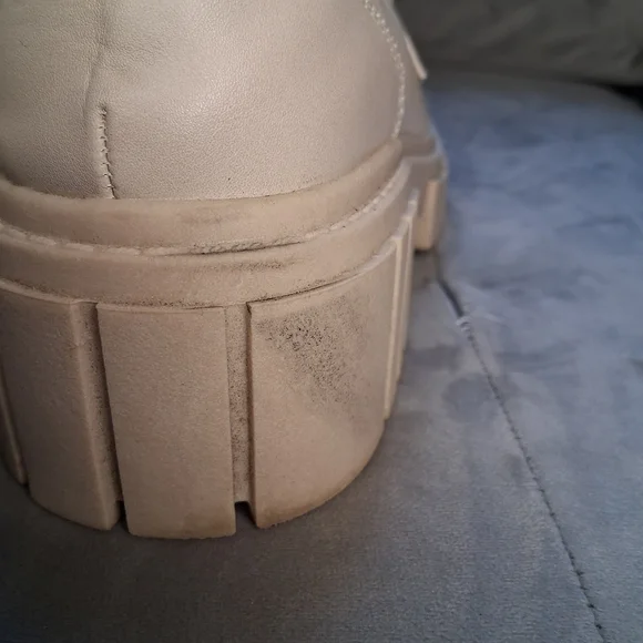 ​Steve Madden Approach Chunky Platform Loafers - Cream Gold Horsebit Size 7.5 - Picture 7 of 15